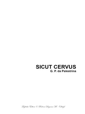 cover image of SICUT CERVUS--SATB Choir--Music by G.P. da Palestrina